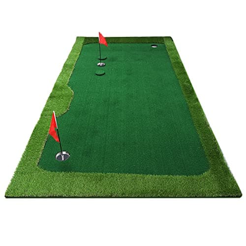 Image of MEEVINWH Golf Practice Mat, for Indoor Outdoor Use, Durable, Wear Resistant, Realistic Ball Roll, Putt, Chip, Drive Training, with True Turf Feel, Easy Setup and Storage (1.5×3m)