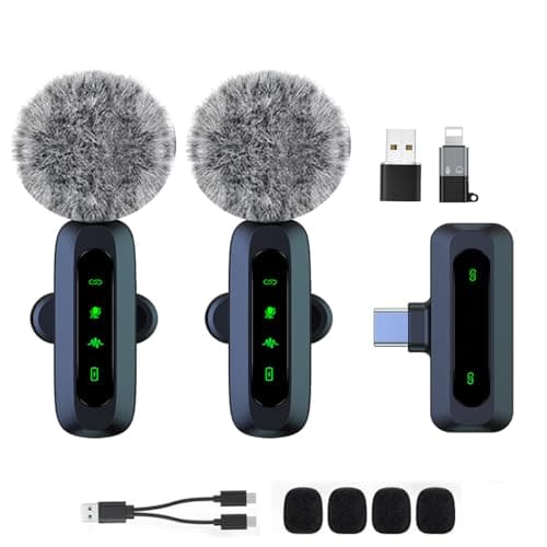Image of Mini Wireless Lavalier Microphone for Android and iPhone, iOS Devices - Noise Reduction Lapel Mic for Recording, Clip on Mic, for Video Recording, Tiktok, Youtube, Vlog Podcast Content Creator