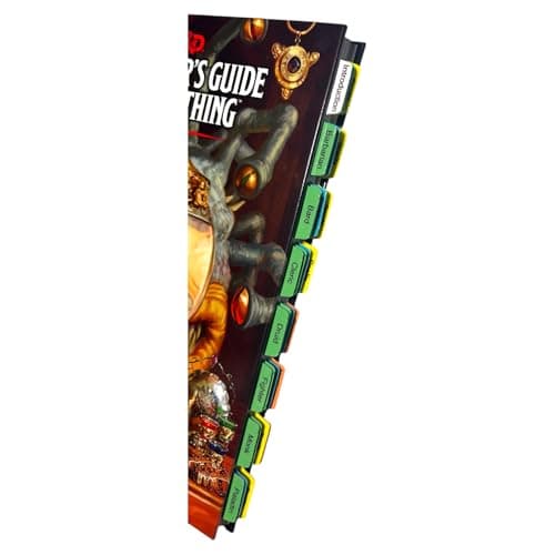 Image of Book Tabs for Dungeons & Dragons Xanathar's Guide to Everything. Laminated, Durable, Color-Coded Repositionable Tabs (Book not Inlcluded)