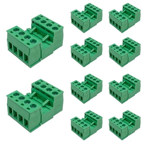 Image of Willwewon 10 Set 4 Pin 2EDGRK-5.08mm Pitch Pluggable PCB Screw Terminal Block Connector for Socket Panel Mount