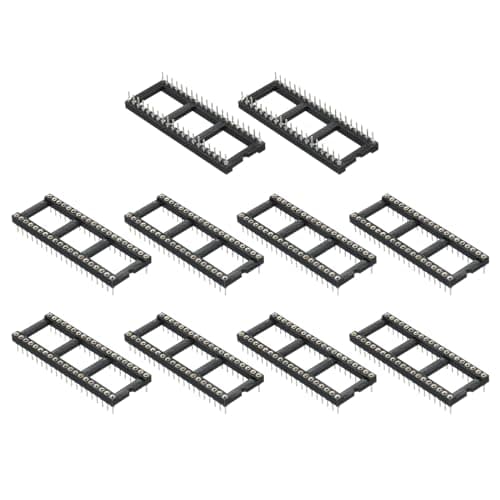 Image of sourcing map 2.54mm Pitch 40 Pins DIP IC Socket Connector Dual Row 15.2 Row Pitch Round Pins Soldering for Electronics Experiment DIY 20 Pcs