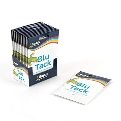 Image of Retail Pack of 12 - Bostik Blu-tack Mastic Adhesive Non-Toxic White 60g Ref 801127