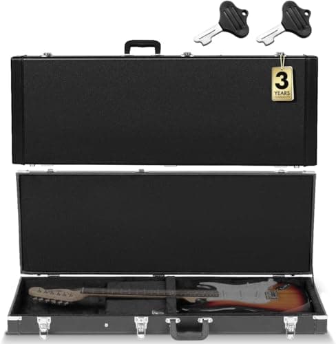 Image of CAHAYA Electric Guitar Hard Shell Case Portable Square Guitar Case Hardshell for Standard Electric Guitars Black, CY0209