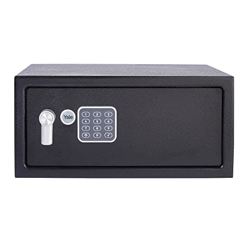 Image of Yale YLV/200/DB1 Laptop Value Safe, Digital Keypad, 15 mm Steel Locking Bolts, Emergency Override Key, Wall And Floor Fixings, Black Finish, 23 Litre Capacity 20 x 43 x 35 cm