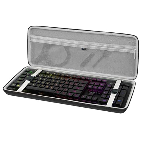 Image of Geekria Full Size Keyboard Case, Hard Shell Travel Carrying Bag for 108 Key Computer Mechanical Keyboard Compatible with Razer BlackWidow V3 Mechanical Gaming, Ornata Chroma Gaming