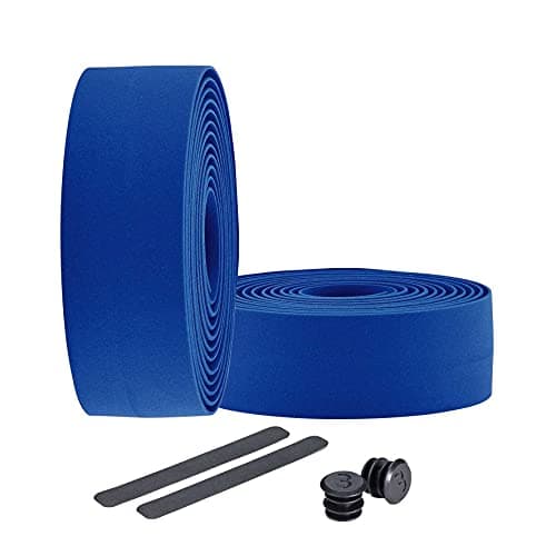 Image of BBB Cycling Bike Handlebar Tape Road Bike Foam Grip Includes Handlebar Plugs RaceRibbon BHT-01, Blue