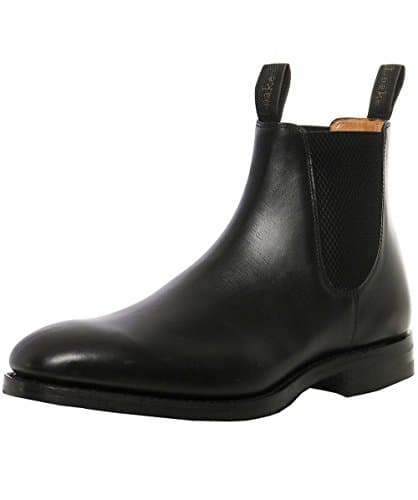 Image of Loake Chatsworth Mens Classic Chelsea Ankle Boots 10 UK Black Leather