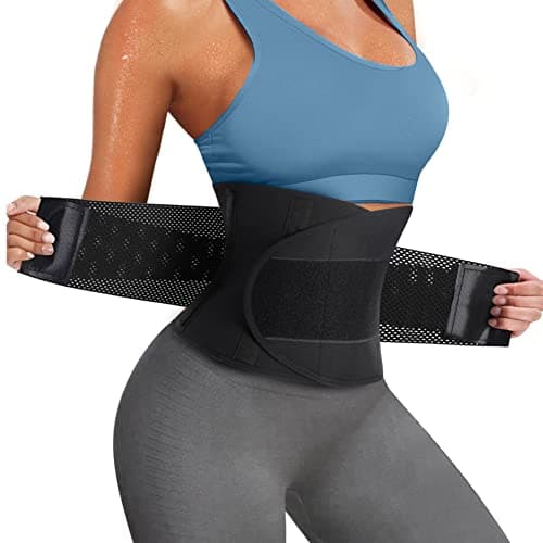 Image of Junlan Womens Waist Trainer Corset Tummy Control Girdle Band Slimming Body Shaper Sauna Sweat Workout Belt(Black,M)