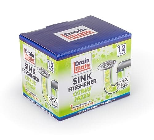 Image of Drain Mate Plug Hole, Sink & Drain Freshener – 12 Sachets, Eliminates Odors & Prevents Blockages for Clean, Fresh Drains