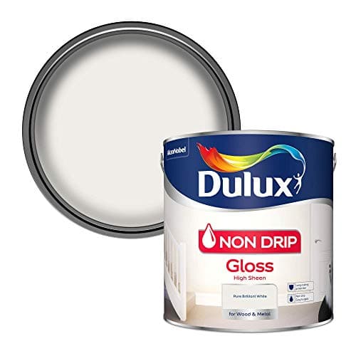 Image of Dulux Non Drip Gloss High Sheen Paint For Wood And Metal - Pure Brilliant White 2.5L