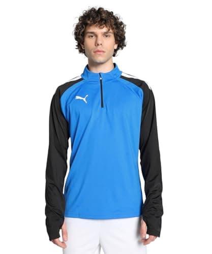 Image of PUMA Men's Teamliga 1/4 Zip Top Sweater, Electric Blue Lemonade/Black, S UK