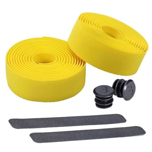 Image of ROSSRORE Pure EVA Yellow Bicycle Handlebar Tapes, Which are Anti-slip and Breathable, Serving as Foam Grip Tapes Suitable for Road Bikes and Urban Bikes Bar Tape