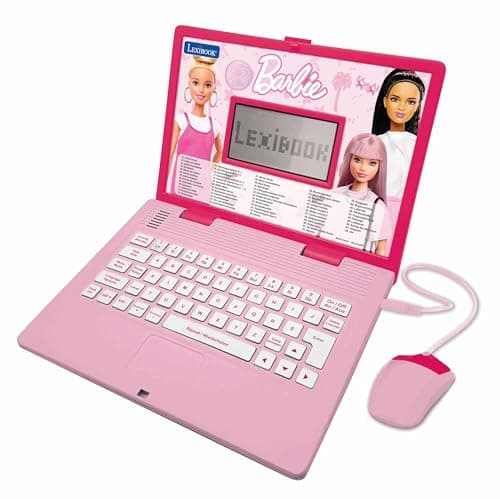 Image of Lexibook, Barbie, Educational and Bilingual Laptop in English/German, Toy for children with 124 activities to learn, play games and music, Pink, JC598BBi3LXB