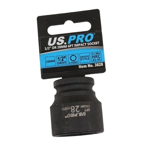 Image of US PRO Tools 28mm Impact Socket 1/2" Drive 6 Point Single Hex 3828