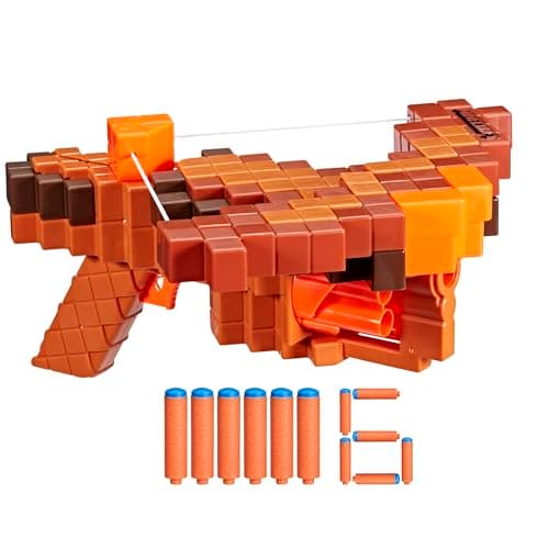 Image of Nerf Minecraft Pillager's Crossbow Dart Blaster, 6 Dart Capacity, Ages 8+