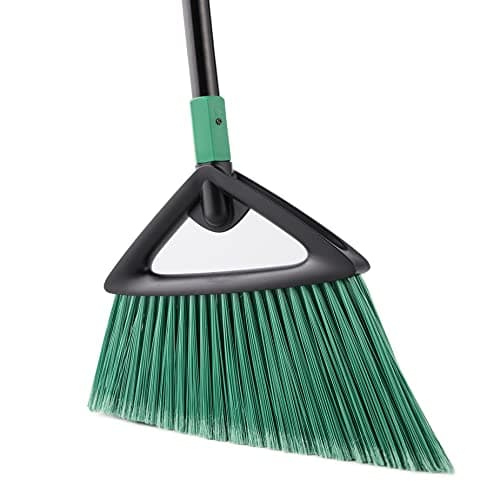 Image of Eyliden Heavy Duty Broom, Commercial Angle Broom with Long Handle, Rough Surface Outdoor Broom for Garages Courtyard Sidewalks Decks, Perfect for Indoor Kitchen Office Lobby Sweeping