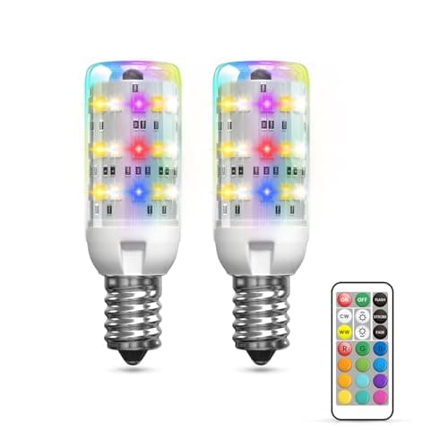 Image of BrightWish E14 Colour Changing LED Light Bulb, RGB Dimmable Smart Bulb with Remote, Warm & Cool White, Memory Function, for Mood Lighting & Decor, 2-Pack