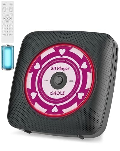 Image of KOVCDVI Portable CD Player Bluetooth Radio with CD-Player with Speaker Support USB & AUX Playback with Remote Control Dust Cover Black