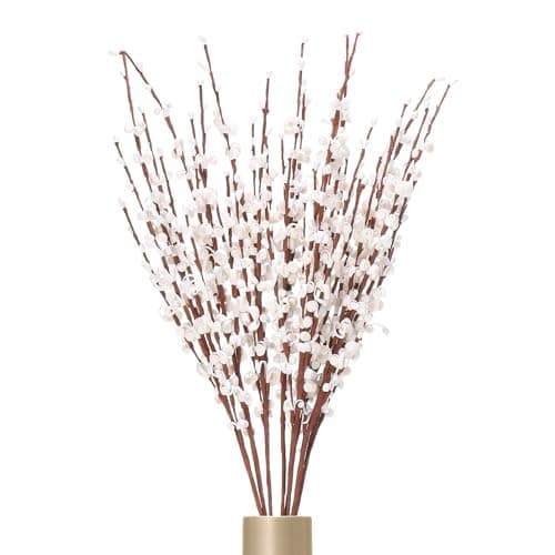 Image of sourcing map 8Pcs Artificial Jasmine Flowers, 22 Inches Long Stems Tall Fake Flower Bouquet Faux Jasmine Plant for DIY Floral Art Arrangements Home Party Hotel Decoration(White)