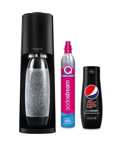 Image of Sodastream Terra Sparkling Water Maker Machine - Black + Set of 6 x Pepsi Max concentrates, Sugar-Free