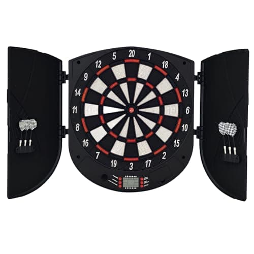 Image of HOMCOM Electronic Dartboard Set 26 Games and 185 Variations with 6 Darts and Cabinet to Stroage Multi-Game Option Ready-to-Play