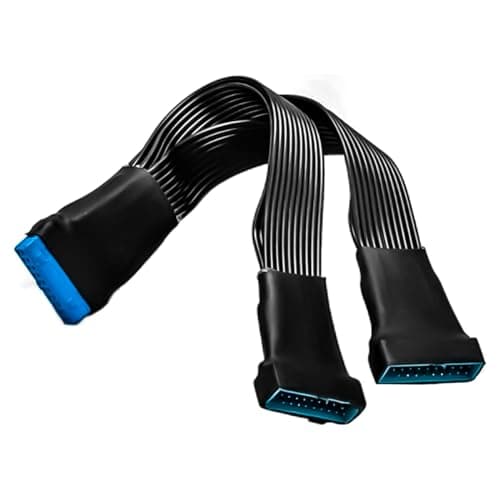 Image of Hsthe Sea Motherboard USB 3.0 19-Pin Header 1To2 Expansion Splitter Cable 19-Pin 20-Pin Internal Expansion Header Adapter Cable 15Cm