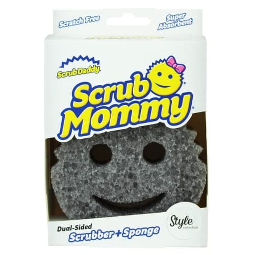 Image of Scrub Daddy Scrub Mommy Cleaning Sponges - Dual Sided Non Scratch Sponge Scourers, Smiley Kitchen Sponges for Dishwashing & Bathroom, FlexTexture Dish Scrubber Sponge, Style Single Pack