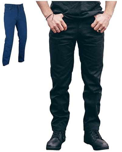 Image of Texpeed Motorcycle Trousers For Men - Motorbike Biker Jeans - Denim Pants Made With 280gsm Aramid And Protective CE Armour (EN 1621-1) - Straight/Taper Leg Fit Black - 36W / 32L