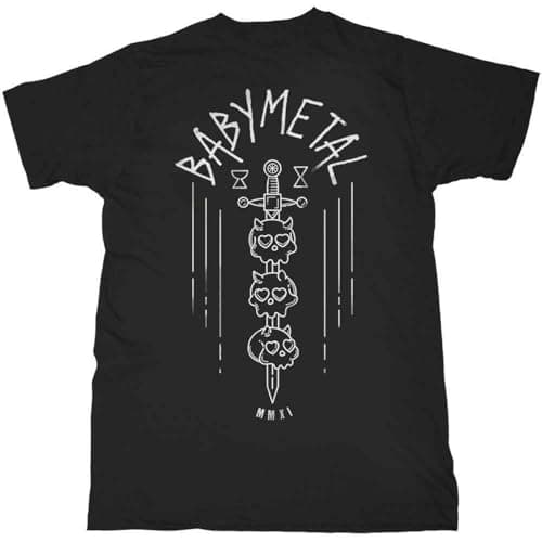 Image of Babymetal Skull Sword Official Tee T-Shirt Mens Unisex (XX-Large) Black