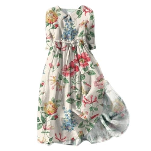 Image of Generic Women's Red Floral Maxi Dress - Size 2XL - Adult Women, Casual, Summer, Formal Event Attendees