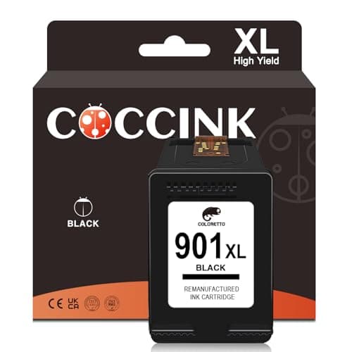 Image of COCCINK 901XL Black Printer Ink Cartridges Replacement for HP 901 XL Compatible with Officejet J4624 4500 g510a J4500 J4524 J4540 J4560 J4580 J4600 J4550 J4660 J4680C High Yield