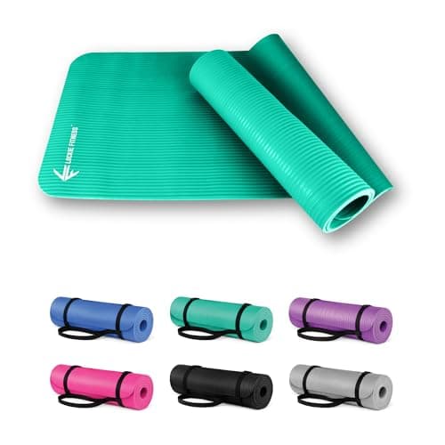 Image of Lockie Fitness Yoga Mat 8 mm Thick, Non Slip Exercise Mat for Women and Men, TPE Foam Pilates Mat, Gym Mat for Home Workout, Yoga, Pilates, Exercise & Gymnastics, 180 x 60 cm (Teal)