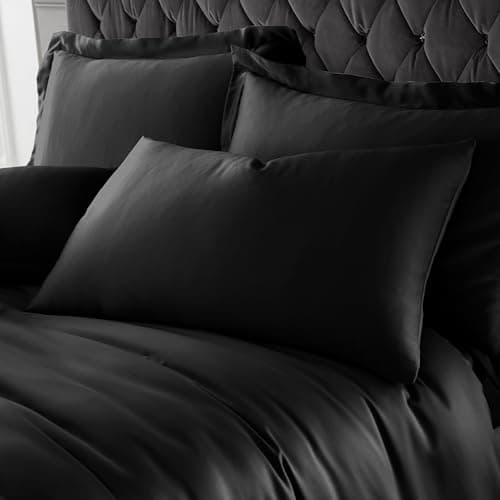 Image of Catherine Lansfield Silky Soft Satin Standard Pillowcase Pair Black