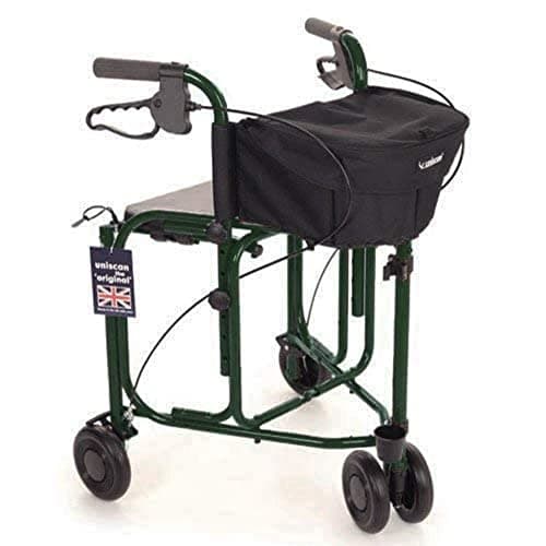 Image of NRS Healthcare Uniscan Triumph 4 Wheeled Rollator with Bag and Seat, Green, Large