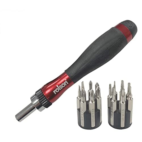 Image of Rolson 28286 15 Pc Ratchet Precision Screwdriver &Bit Set