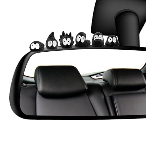 Image of RAPUDA Cute Soot Sprites,35 Pcs Automotive Interior Decoration Accessories for Car Rearview Mirror and Dashboard,Cute Anime Decor for Home Garden Office,Funny Ornament Gifts(Black)