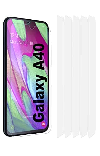 Image of TeKKno® 5x Clear Plastic PET LCD Screen Protector Cover Guards for Samsung Galaxy A40