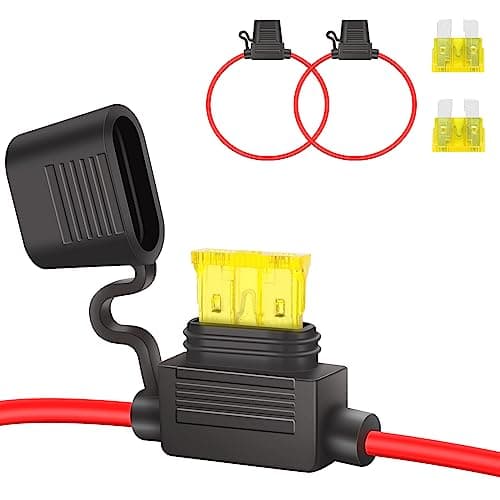 Image of JatilEr Inline Fuse 12v Standard, Blade, Waterproof Copper Wire 20A for Car/Truck/Motorcycle/Boat