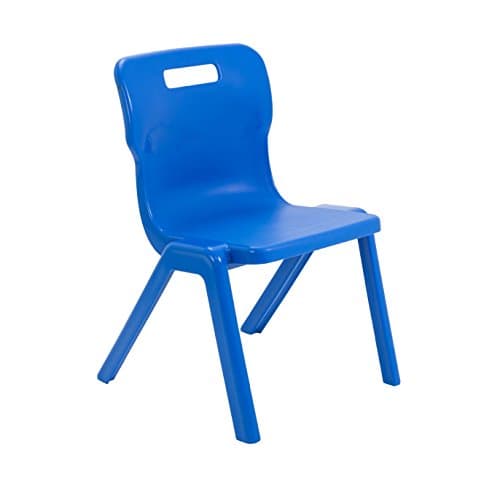 Image of Titan One Piece Classroom Chair, Plastic, Blue, Size 5, Ages 9-13 Years