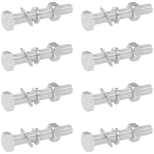 Image of 8 Sets of Hex Bolts with Nuts and Washers,304 Stainless Steel M8 Nut and Bolt Combination Kit (M8 x 50mm)