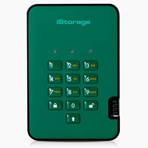 Image of iStorage diskAshur2 SSD 1TB Green - Secure portable solid state drive - Password protected - Dust & water resistant - Hardware Encryption