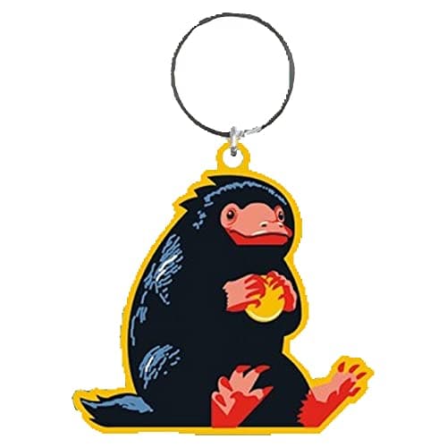 Image of Pyramid International Fantastic Beasts The Secrets of Dumbledore Rubber Keyring, Zip Pull or Backpack Charm (Niffler Logo Design) - Official Merchandise