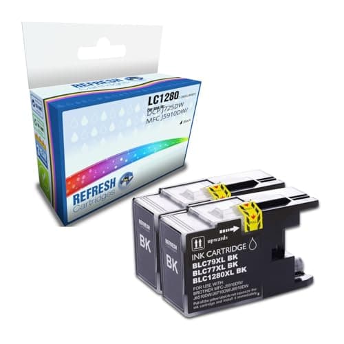 Image of Compatible LC1280XLBKBP2 High Capacity Black Ink Cartridge Twin Pack Replacement for Brother Printers
