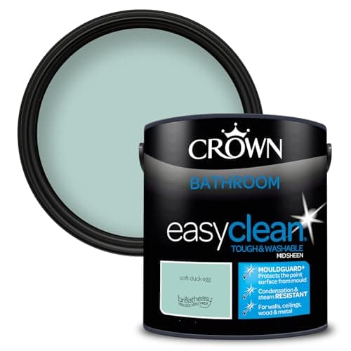 Image of CROWN Soft Duck Egg - Anti Mould Bathroom Paint - Washable, Mould & Condensation Resistant - Duck Egg Paint - 2.5L