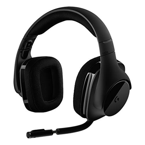 Image of Logitech G533 Wireless Gaming Headset, 7.1 Surround DTS Headphone:X 3D Positional Audio, 40 mm Pro-G Drivers, Noise-Cancelling Mic, 2.4 GHz, USB Port, Lightweight, 15hrs Battery Life, PC/Mac, Black