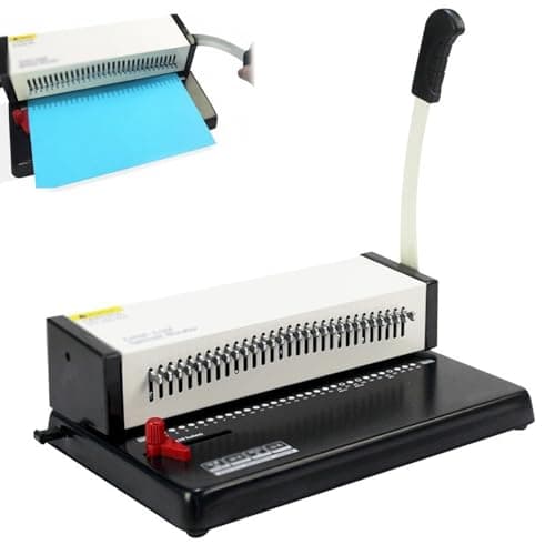 Image of Wire Binding Machine, Multi-Hole Punch with Removable Handle & Adjustable Margin, 15 Sheets Capacity for A4, A5, B5 Paper Sizes, Perfect for Home Office Use