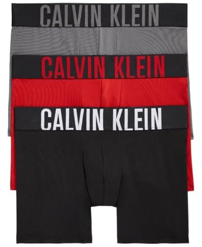 Image of Calvin Klein Men's Retro Shorts (Pack of 3), Black/Grey Sky/Pompejan Red, M