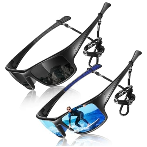 Image of LINVO Polarised Sports Sunglasses for Men,Thick Square Wrap Around 100% UV400 Protection Sun Glasses for Driving Fishing