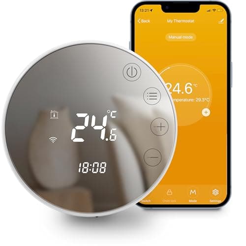 Image of Beok Wifi Thermostat for Gas Boiler Smart Room Thermostats Wall Digital Thermostat Compatible with Tuya App, Alexa, Google Home 3A 230V TGR86WIFI