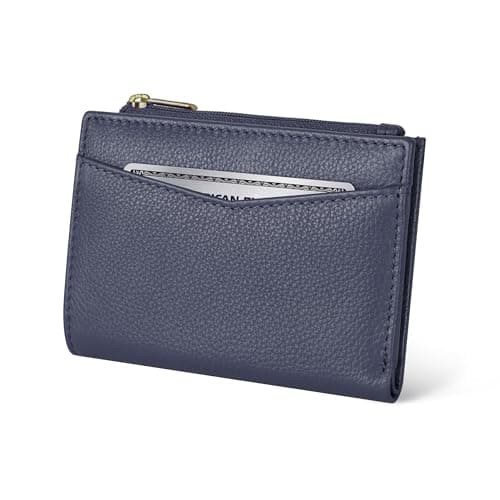 Image of Oak Leathers Leather Wallet for Women - Small RFID Coin Purse Credit Card & ID Holder for Ladies, Gift for Women's, Bifold Wallets (Nappa Blue)